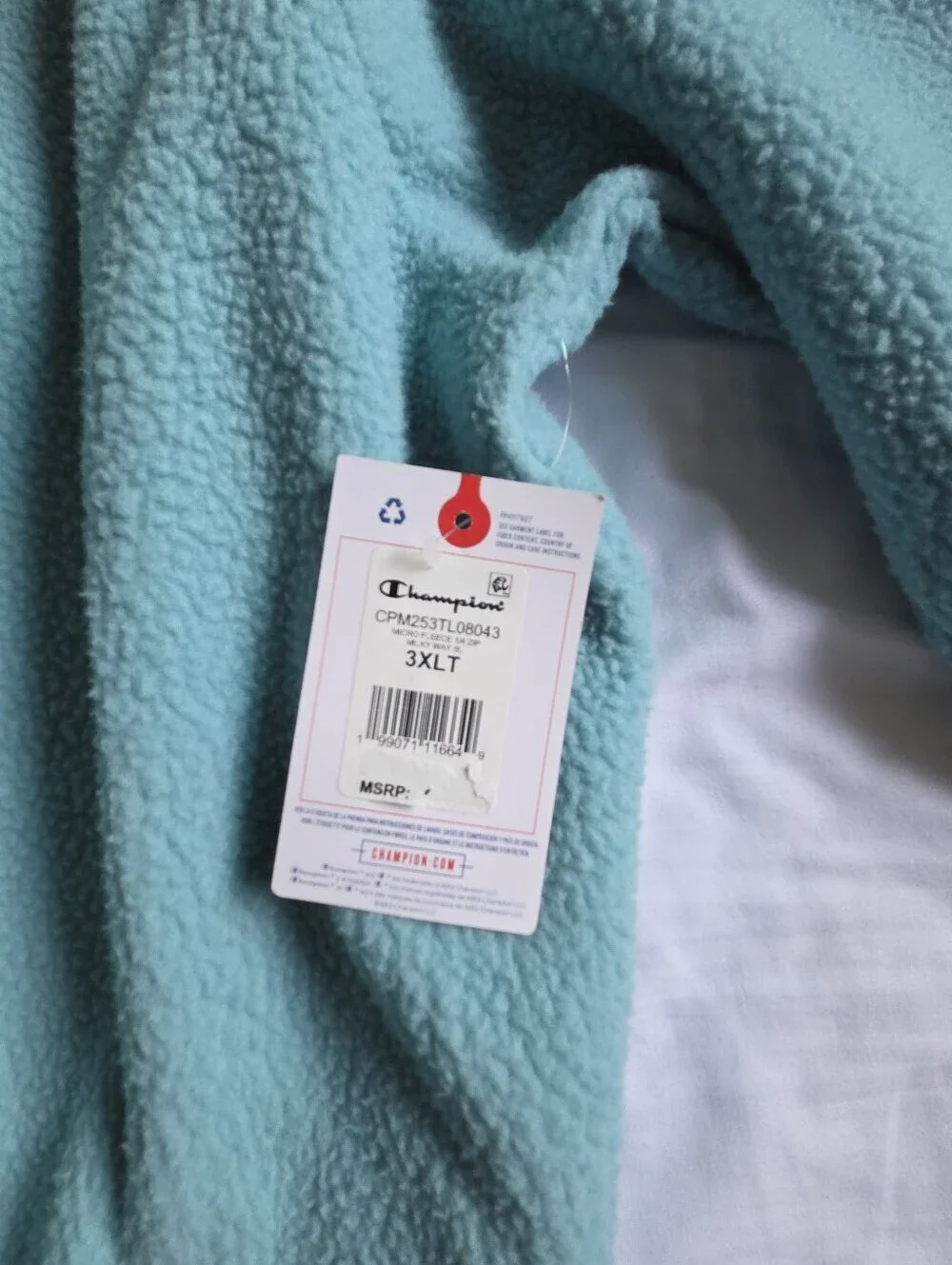 Champion Light Blue Quarter-Zip Micro Fleece Pullover